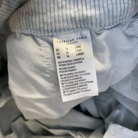 Amerian Eagle Real Good  Corduroy Stretch Pants Womens Sze 16 Long,Wide Leg - Picture 8 of 9